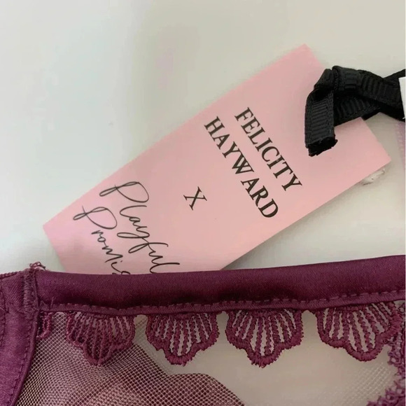 NWT Playful Promises Felicity Hayward Lace High Waist Cheeky Thong 16 Merlot - Picture 4 of 5